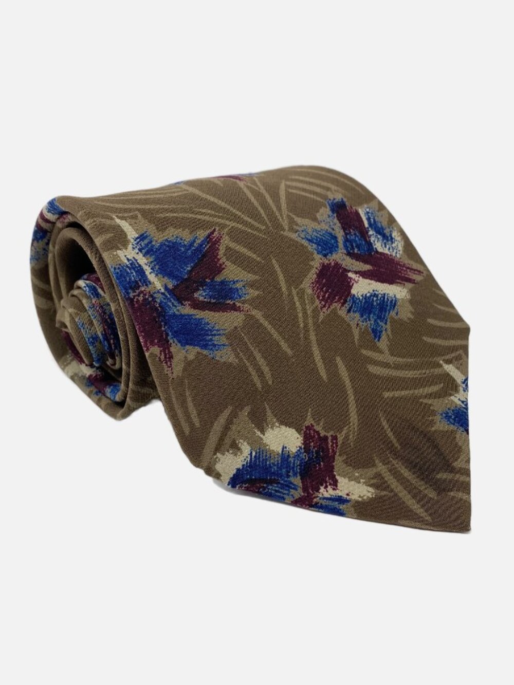 Vintage Giorgio Armani Cravatte Tie Silk Abstract Impressionism Necktie Brown